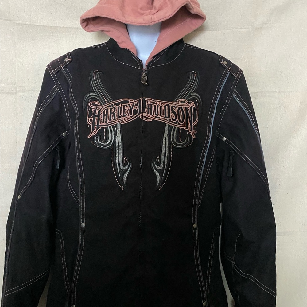 Harley-Davidson Black and Pink Bomber Jacket